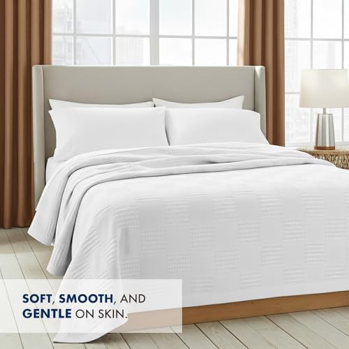Linteum Textile Supply Thermal Blanket (White, Queen) Long Lasting and