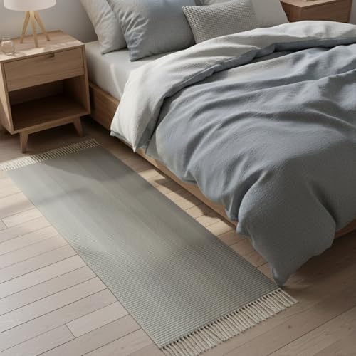 Brown Ombre Hallway Runner Rug 2'x5', Farmhouse Brown Gradient Striped