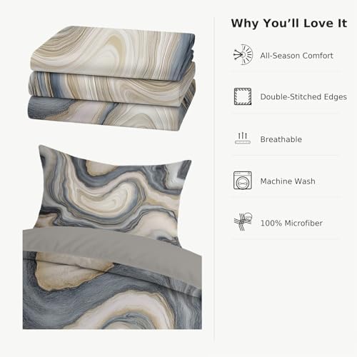Printed Pattern Duvet Cover Set Microfiber Comforter Cover Minimalist