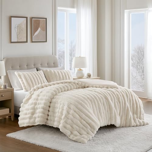 Madison Park Jasmine Luxurious Plush King Comforter Set, 3 Piece