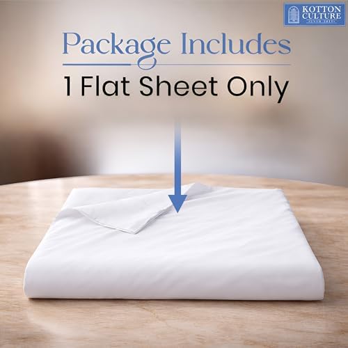 Kotton Culture 100% Egyptian Cotton 1 Pc Flat Sheet - 400 Thread