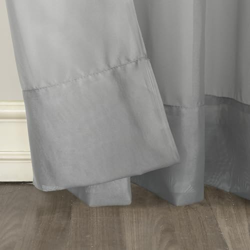 No. 918 Emily Sheer Voile Grommet Curtain Panel, 59" x 84", Charcoal
