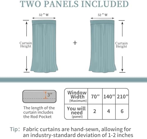 BGment Blackout Curtains 72 Inch for Bedroom, 2 Window Panels, Taupe