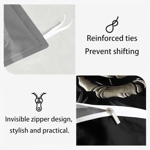 King Duvet Cover Set Grey, Duvet Cover Set Microfiber, Zipper Closure
