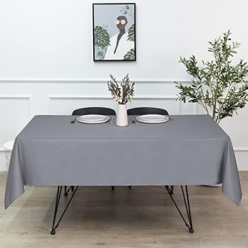 sancua Square Tablecloth, 70 x 70 Inch Table Cloth, Light Grey