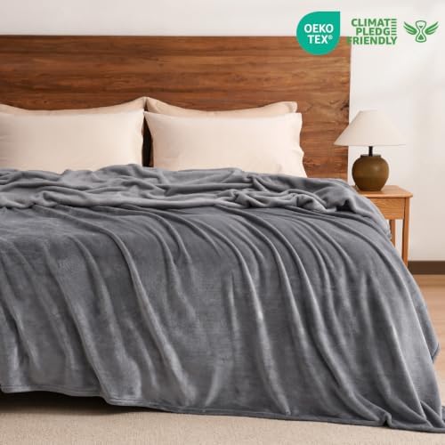 PHF Fleece Blanket King 108"x90" - 300GSM Lightweight Airy Warmth