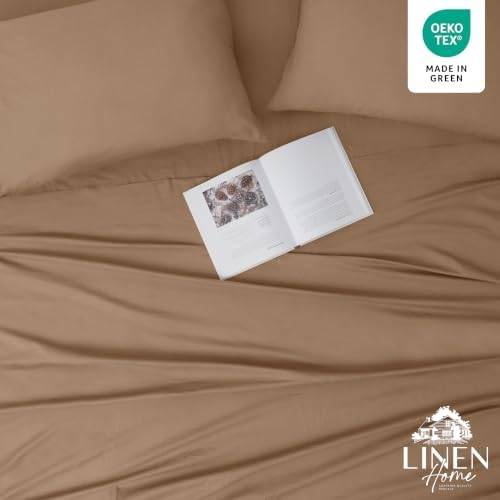 Linen Home Classic 100% Cotton Percale Fitted Sheet Queen Size