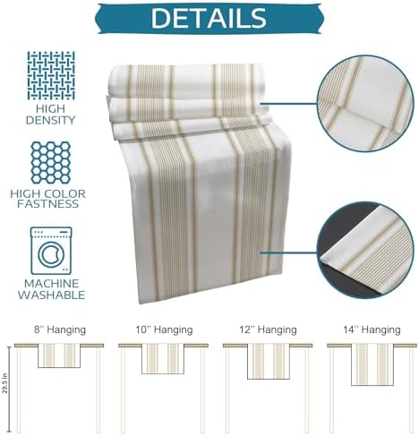 Brown Stripes Table Runner and Placemats Set of 4 Leaf Vertical