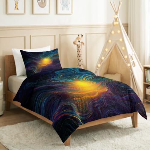 King Duvet Cover Set Technological Light and Shadow Lines Textures
