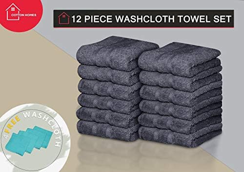 Bella Vista Washcloth Set 100% Virgin Ring Spun Cotton Plush, Soft and