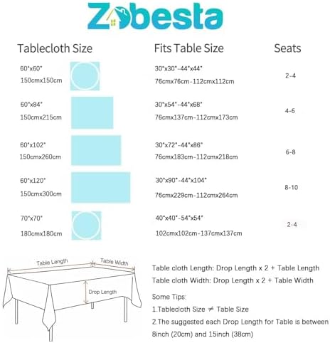 Zobesta Linen Table Cloth Rectangle Tables 60x120 in Plaid Gray