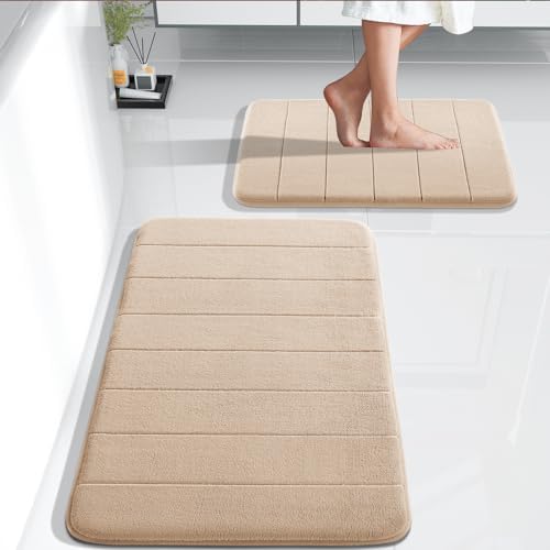 Yimobra 2 Pieces Memory Foam Bathroom Mat Set, Non Slip - Super Water