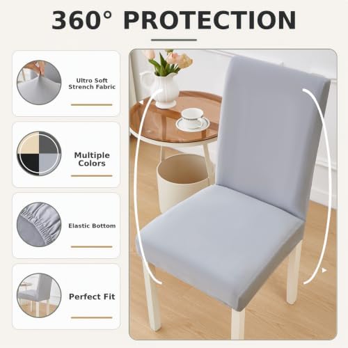 Dining Chair Covers 6 PCS Stretch Soft Washable Chair Slipcovers