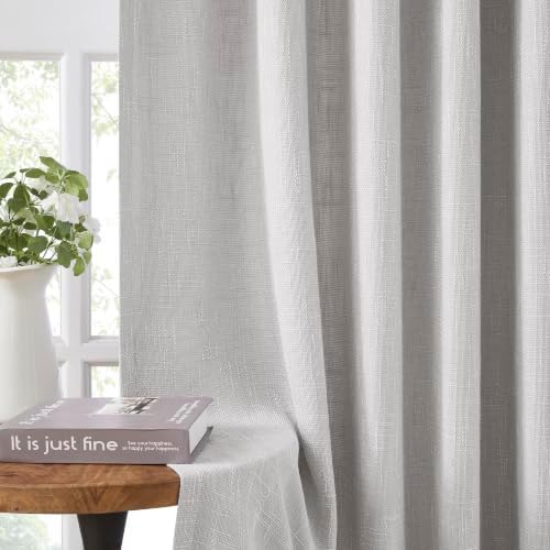 Vision Home Novlin Gray Pinch Pleated Light Filtering Curtains 40Wx108