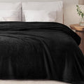 Exclusivo Mezcla Soft Plush Fleece Queen Size Bed Blanket, Black