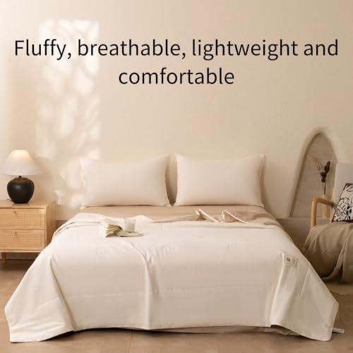 Solid Cotton Cooling Quilt,Light Soft Washable Summer Bed Blanket.