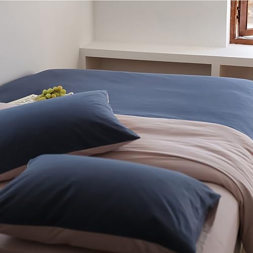 Long-Staple Cotton Duvet Cover Queen Size Set Ultra Soft Knitted