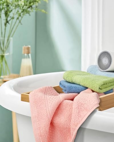 Cleanbear Pure Cotton Wash Cloths Face Cloths, 6 Colors