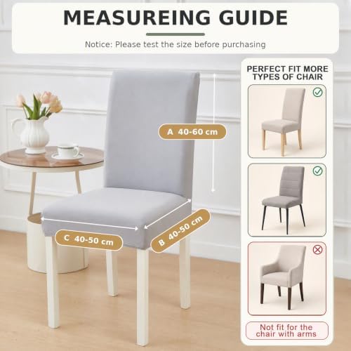 Dining Chair Covers 6 PCS Stretch Soft Washable Chair Slipcovers