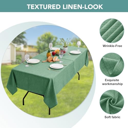 LUSHVIDA Outdoor Tablecloth with Umbrella Hole, Natural, 60x84 Inch