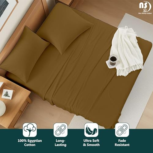 NON Sticky cotton 4 Piece Premium Egyptian Cotton Twin XL Bed Sheet