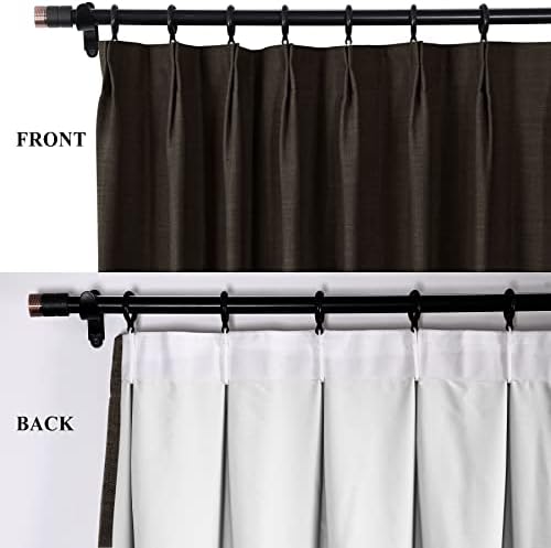 Fcosie Linen Blackout Curtains 120 Inches Extra Long Pinch Pleated