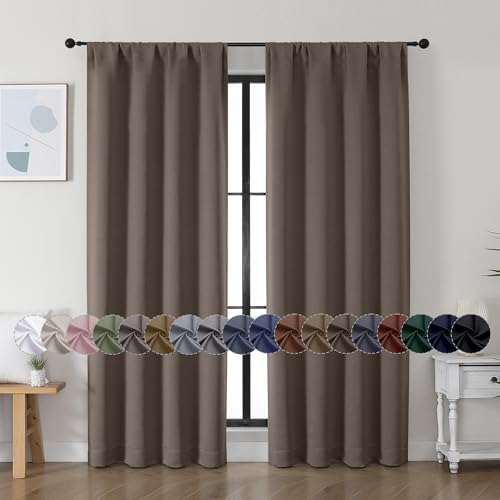 Simplebrand Ava Brown Blackout Curtains 72 Inch Length for Bedroom 2