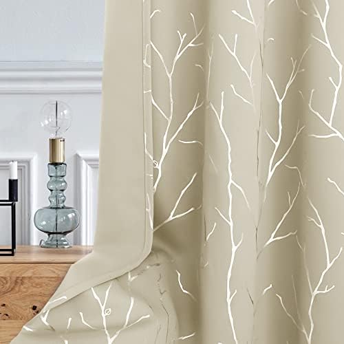 BUHUA Black Out Curtains 108 Inch Long 2 Panels, Soundproof Curtains