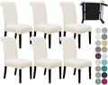 SPRINGRICO 6 Pack Dining Room Chair Covers with seat Belt, Stretch