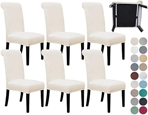 SPRINGRICO 6 Pack Dining Room Chair Covers with seat Belt, Stretch