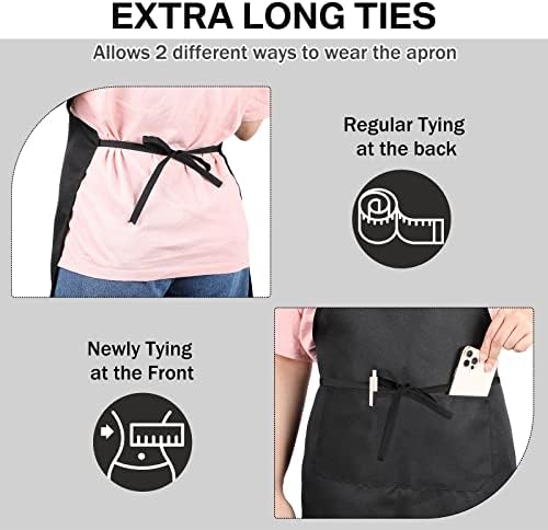 JaGely 24 Pack Bib Aprons with 2 Pockets Adjustable Bulk Kitchen