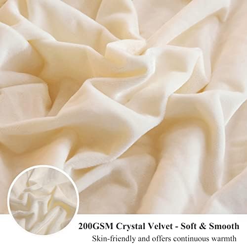 XeGe Decorative Luxury Fluffy Faux Fur Bed Blanket, Beige, 60"x80"