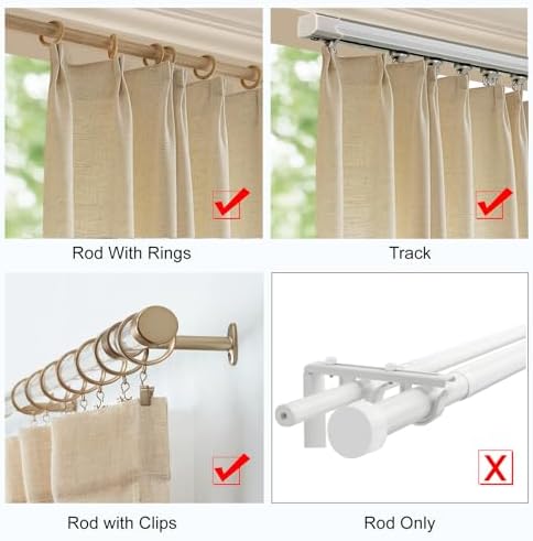 Sand Beige Privacy Window Curtains 108 inches Long, Double Pleated