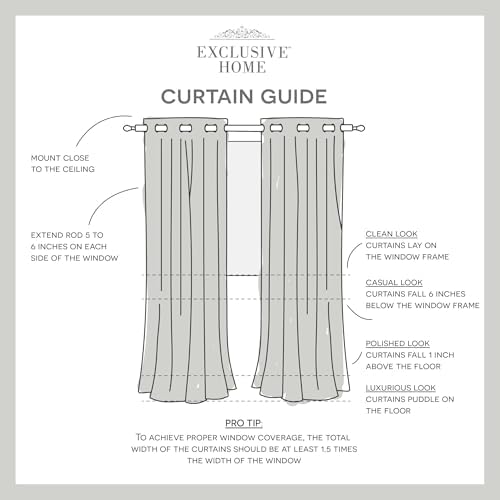 Exclusive Home Loha Linen Grommet Top Curtain Panel Pair, 54"x108"