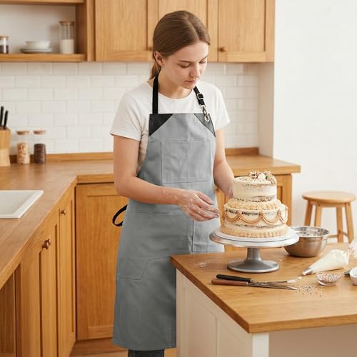 Women Canvas Adjustable Long Waist Aprons with Pockets