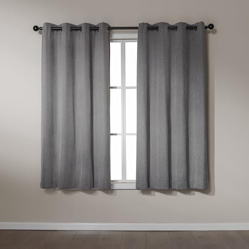 Amazon Basics Chenille Room Darkening Curtains, Light Filtering Window