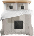 Duvet Cover Twin Size, Geometric Abstract 3-Piece Bedding