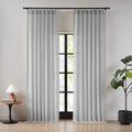 Hillcrest 108 Inch Long Light Gray Pinch Pleated Linen Semi Sheer