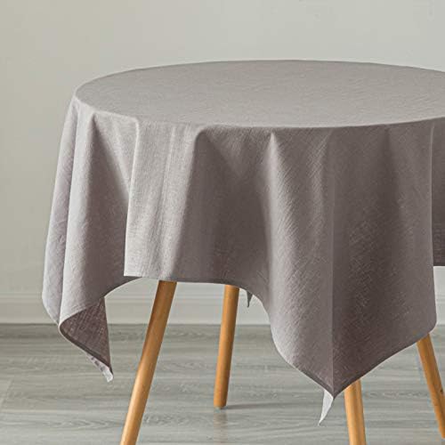 Deerlux 100% Pure Linen Washable Tablecloth Solid Color, 52" x 78"