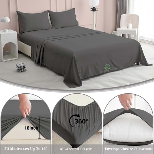 King Sheet Set, 4 Piece, 100% Egyptian Cotton, High Thread Count, Deep