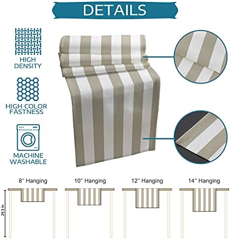 Teamery Table Runner for Kitchen Decor, Beige White Stripes Table