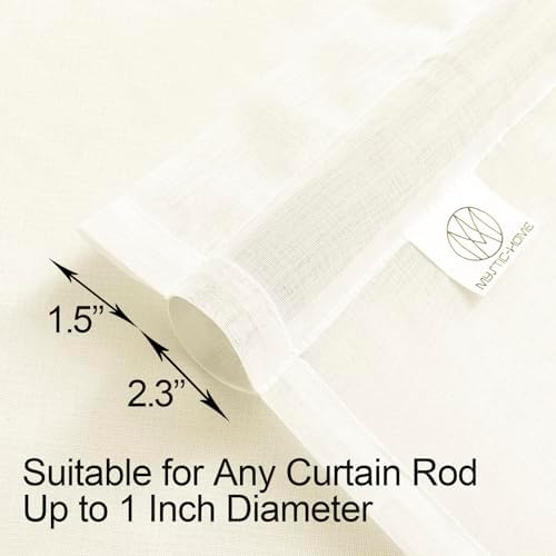 Window Curtains White Sheer Curtains 108 Inches Long 2 Panels Tulle