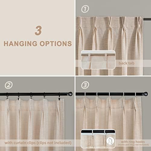 DriftAway Pinch Pleat Linen Textured Semi Sheer Solid Farmhouse and