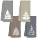 JINYO Boho Neutral Christmas Kitchen Towels, Modern Winter Snowy