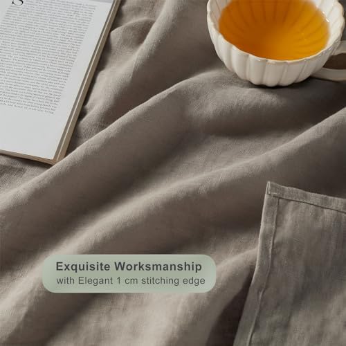 TOSMO 100% Linen Tablecloth, 60 x 120 Inch Rectangle Table Cloth
