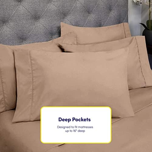 Full Size Deep Pocket Sheet Set – 6-piece Extra Deep Pocket Bed Sheets