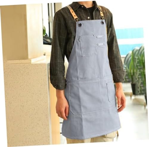 Nordic Style Adjustable Canvas Apron with Pockets Design for Cooking