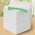 VOOVA & MOVAS White Bar Mop Towels, 12 Pack, 100% Cotton, Green Pink