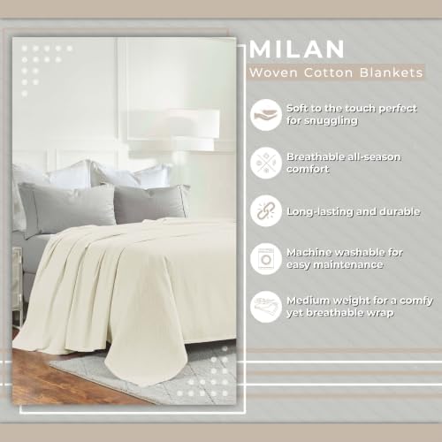 SUPERIOR Milan Cotton Blanket, for Picnic, Beach, Traveling or