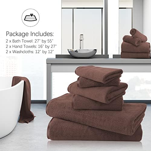 TENSTARS Luxury Silk Hemming Towel Set - Light Thin Quick Drying - 2